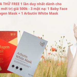 Suất Free 3 mặt nạ UGB: Baby Face, Collagen, Arbutin